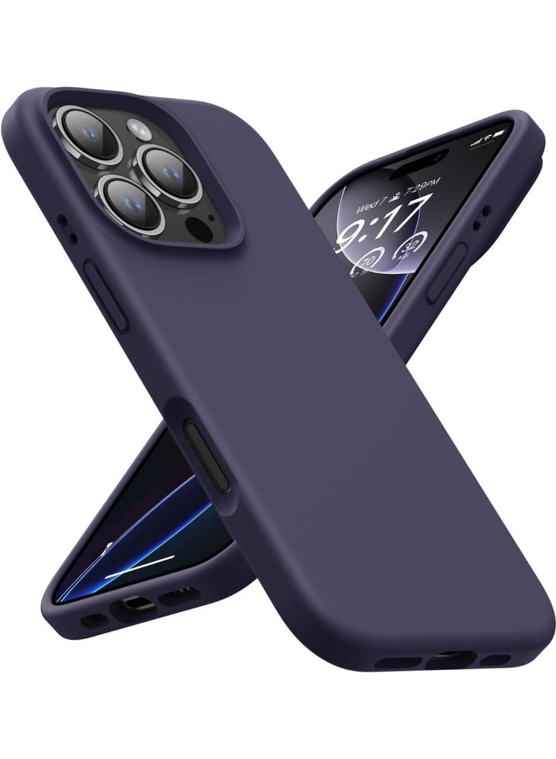 حافظة هاتف iPhone 16 pro، غطاء حماية من السيليكون مضاد للصدمات ومضاد للخدش (أرجواني)